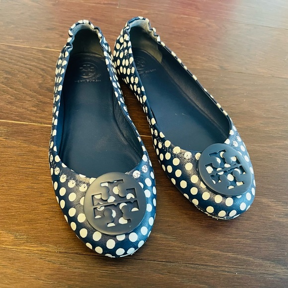 Tory Burch Minnie Polka Dot Travel Ballet Flats 6 - Picture 3 of 4